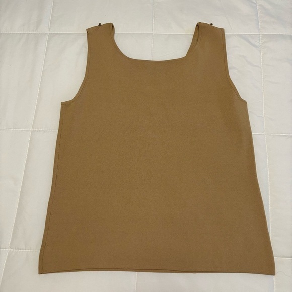 VINTAGE RARE FIND BEADED TOP IN EXCELLENT CONDITION TAN KNIT SLEEVELESS SIZE XL - Picture 4 of 5